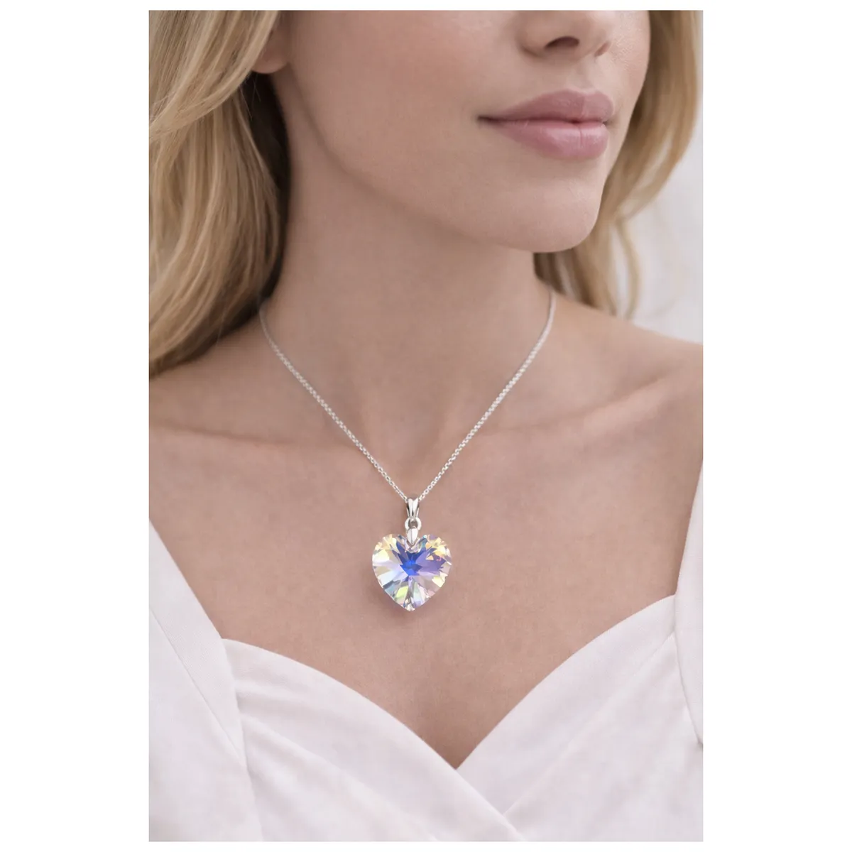 Collar con Dije Corazón Cristal Aurora para Mujer - imagen 2