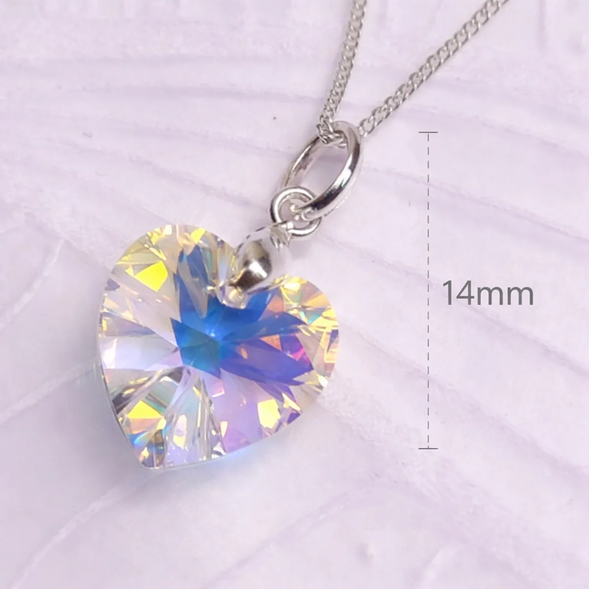 Collar con Dije Corazón Cristal Aurora para Mujer - imagen 3